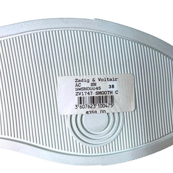 ZADIG & VOLTAIRE Zv1747 Flash White Cow Leather Low Top Studded Sneakers Sz 38 - Picture 12 of 15